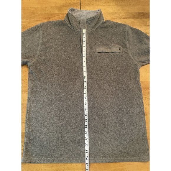 Free Fly Mens Pullover M Green Fleece Quarter Snap Mock Neck Sweatshirt Top - Picture 3 of 6
